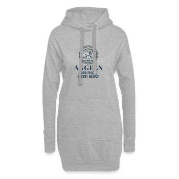 Angeln Der Fisch Beisst Gleich Angler Geschenk - Hoodie-Kleid - Grau meliert - Vorne
