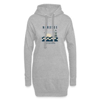 Nordsee Salz In Den Haaren Küste Meer - Hoodie-Kleid - Grau meliert - Vorne