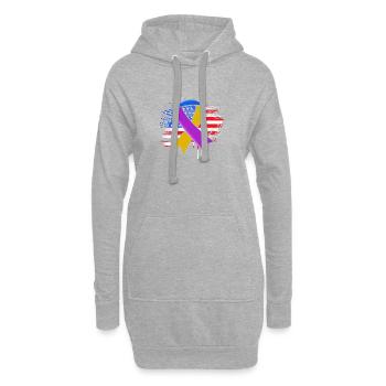 Blasenkrebs Krebs Blase - Hoodie-Kleid - Grau meliert - Vorne