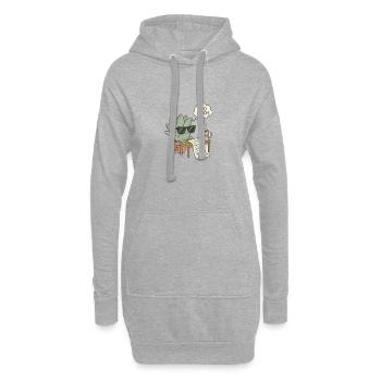 Büro Stress Pflanze - Hoodie-Kleid - Grau meliert - Vorne