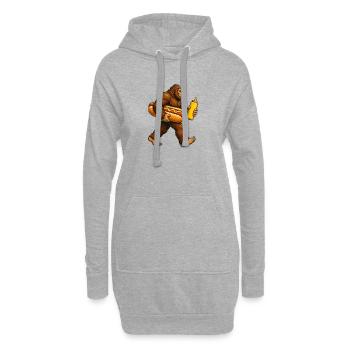 Bigfoot-Hotdog zum 4. Juli – Lustiger Hotdog mit B - Hoodie-Kleid - Grau meliert - Vorne