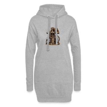 Poste rustique de l’Ouest, Lasso et Chapeau - Sweat-shirt à capuche long Femme - gris chiné - Devant