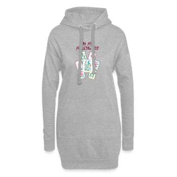 In meiner Mahjong-Ära Mahjong Spiel Social Club - Hoodie-Kleid - Grau meliert - Vorne