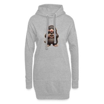 Maulwurf mit herz suber mauli mit herzsymbol - Hoodie-Kleid - Grau meliert - Vorne