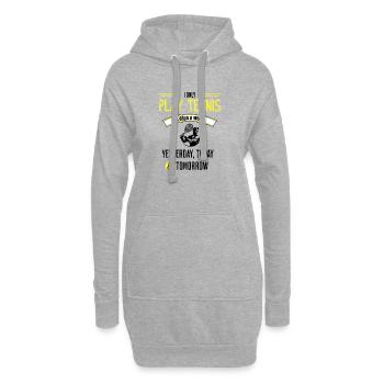 Lustiges Tennis-Zitat - Hoodie-Kleid - Grau meliert - Vorne