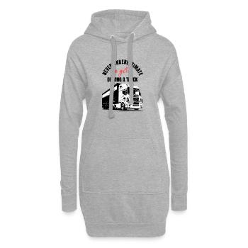 Mädchen-LKW-Fahrerin - Hoodie-Kleid - Grau meliert - Vorne