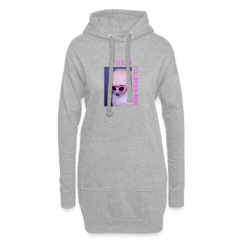 Stolze Fellnasen-Mama - Hoodie-Kleid - Grau meliert - Vorne