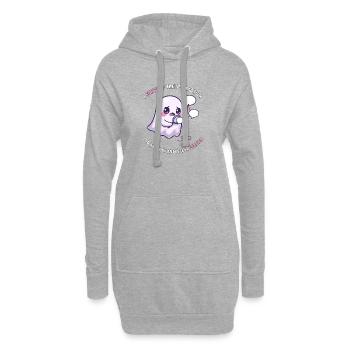 Ich habe die Interaktion überlebt – Angsthumor - Hoodie-Kleid - Grau meliert - Vorne