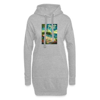  Puerto Plata Karibik Strand und Leuchtturm - Hoodie-Kleid - Grau meliert - Vorne