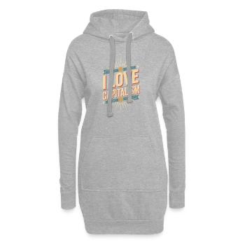 I Love Capitalism Unternehmer Aktien Kapitalismus - Hoodie-Kleid - Grau meliert - Vorne