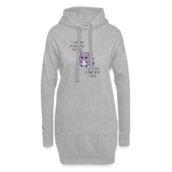 Ich kann nicht anfangen, weil ich vielleicht nicht fertig werde - Hoodie-Kleid - Grau meliert - Vorne