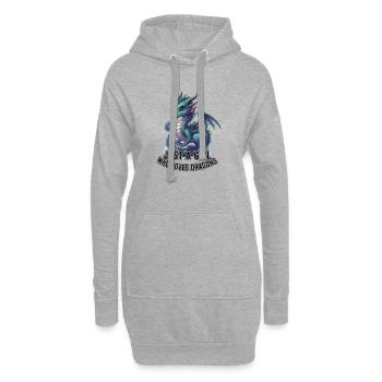Girl Loves Dragons - Hoodie Dress - heather grey - Front