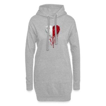 Malta Herz im Doppelton Medizinisch - Hoodie-Kleid - Grau meliert - Vorne