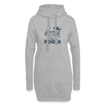 Ich pinkle in Pools - Hoodie-Kleid - Grau meliert - Vorne