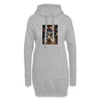 Thirsty Schnauzer Beer Lover Dog Humor - Hoodie Dress - heather grey - Front