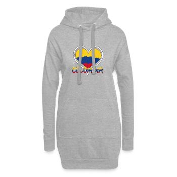 Patriotic Heart Love Colombian Flag Colombia - Hoodie Dress - heather grey - Front
