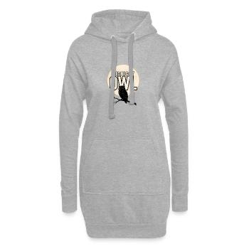 Halloween-Eule – Mitternachtseule - Hoodie-Kleid - Grau meliert - Vorne
