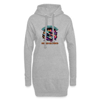 Gott als DJ – Jeder Tropfen zählt - Hoodie-Kleid - Grau meliert - Vorne