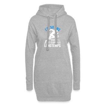 50 Ans Je Cours Plus Longtemps Humour Coureur - Sweat-shirt à capuche long Femme - gris chiné - Devant