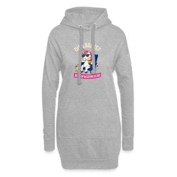 Einhorn Die Lage ist besäufniserregend - Hoodie-Kleid - Grau meliert - Vorne