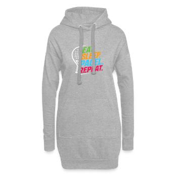 Eat Sleep Padel Repeat Funny Padel Player Sports  - Hoodie-Kleid - Grau meliert - Vorne