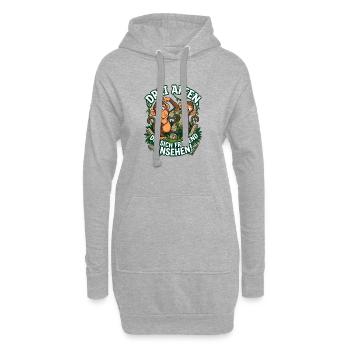 Drei Affen die sich fragend ansehen lustig - Hoodie-Kleid - Grau meliert - Vorne