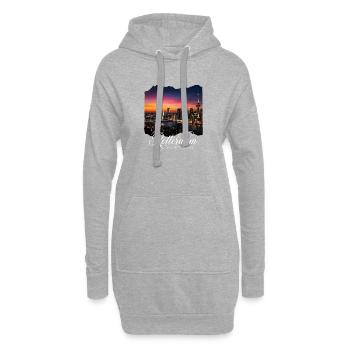 Rotterdam The Netherlands Skyline Abendlicht - Hoodie-Kleid - Grau meliert - Vorne