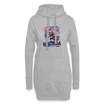 JIMOTHY Raccoon Retro - Hoodie Dress - heather grey - Front