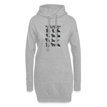 Black animals of the - Hoodie Dress - heather grey - Front