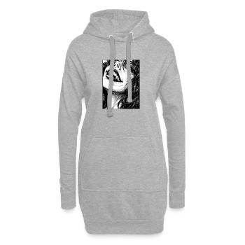 Ausdrucksvoller Vampirschrei - Hoodie-Kleid - Grau meliert - Vorne