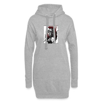 Valkyrie Kriegshelm Punk - Hoodie-Kleid - Grau meliert - Vorne