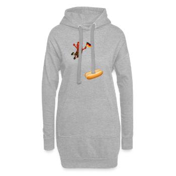 Schnitzel qui va en chignon - Sweat-shirt à capuche long Femme - gris chiné - Devant