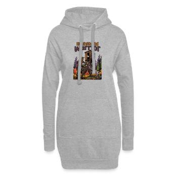 Jäger bei der Arbeit im Wald - Hoodie-Kleid - Grau meliert - Vorne