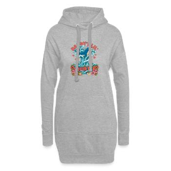 Daddys Lil Squirter Funny Whale Saying - Hoodie Dress - heather grey - Front