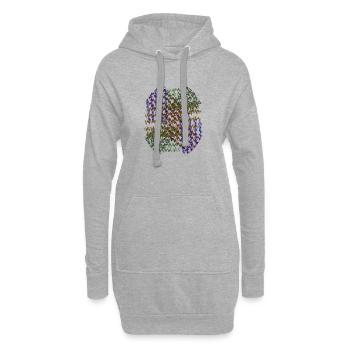 Pression circulaire kaléidoscopique - Sweat-shirt à capuche long Femme - gris chiné - Devant