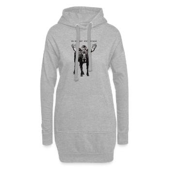 No Coffee Not Amused Moose Wilderness - Hoodie-Kleid - Grau meliert - Vorne