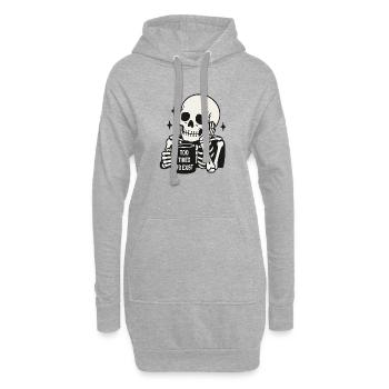 Too Tired To Exist Skeleton Coffee Mug - Hoodie Dress - heather grey - Front