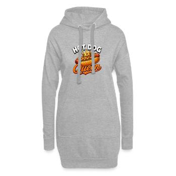 Hot Dog Queen Krone Streetfood Liebhaberin - Hoodie-Kleid - Grau meliert - Vorne