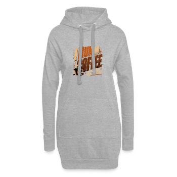Coffee and Bad Ideas - Funny Coffee Shirt - Hoodie Dress - heather grey - Front