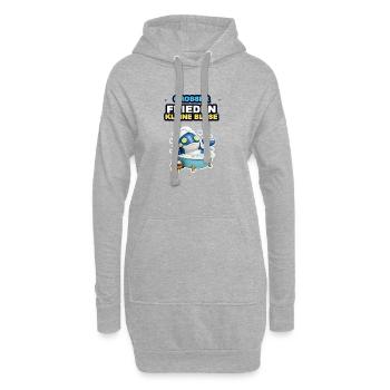 Wal Wellness Großer Frieden Kleine Blase Humor - Hoodie-Kleid - Grau meliert - Vorne