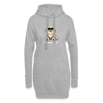 Ich mache, was ich will – Pekingesische Mama Peke Hund Papa - Hoodie-Kleid - Grau meliert - Vorne
