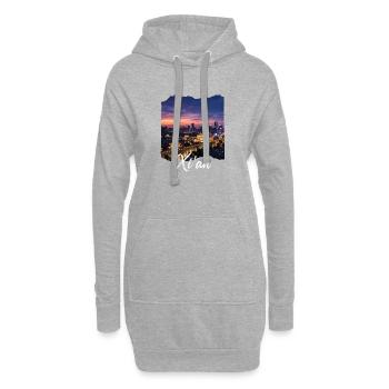 Xi'an Evening World at the City Wall - Hoodie Dress - heather grey - Front