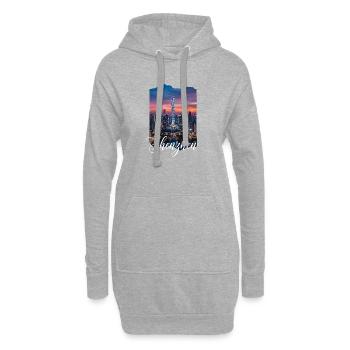 Shenzhen Skyline Evening Light - Hoodie Dress - heather grey - Front