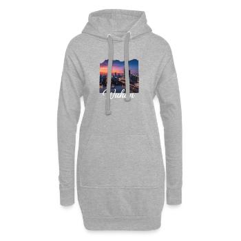 Wuhan Evening Light Skyline - Hoodie Dress - heather grey - Front