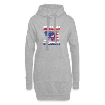 Shalom and Blessing Freedom Israel USA Flag - Hoodie Dress - heather grey - Front