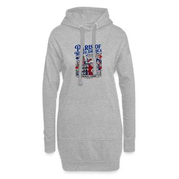 Paris d’Amérique du Nord, Montréal, Québec - Sweat-shirt à capuche long Femme - gris chiné - Devant