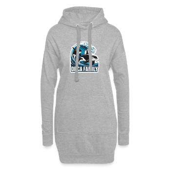  Orca Family Familie Schwertwal Ozean Meer Wale - Hoodie-Kleid - Grau meliert - Vorne