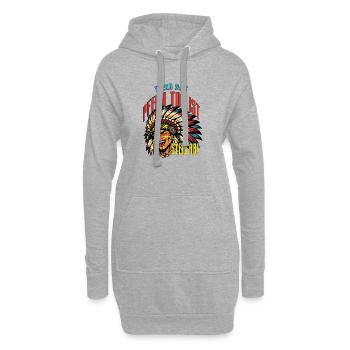 Indianische Weisheit: Kein totes Pferd reiten! - Hoodie-Kleid - Grau meliert - Vorne