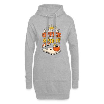 Out of Office in Spirit – Vacation Mode - Hoodie Dress - heather grey - Front