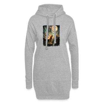 Bloodhound hurlant à la lune - Papa de chien Maman de chien - Sweat-shirt à capuche long Femme - gris chiné - Devant